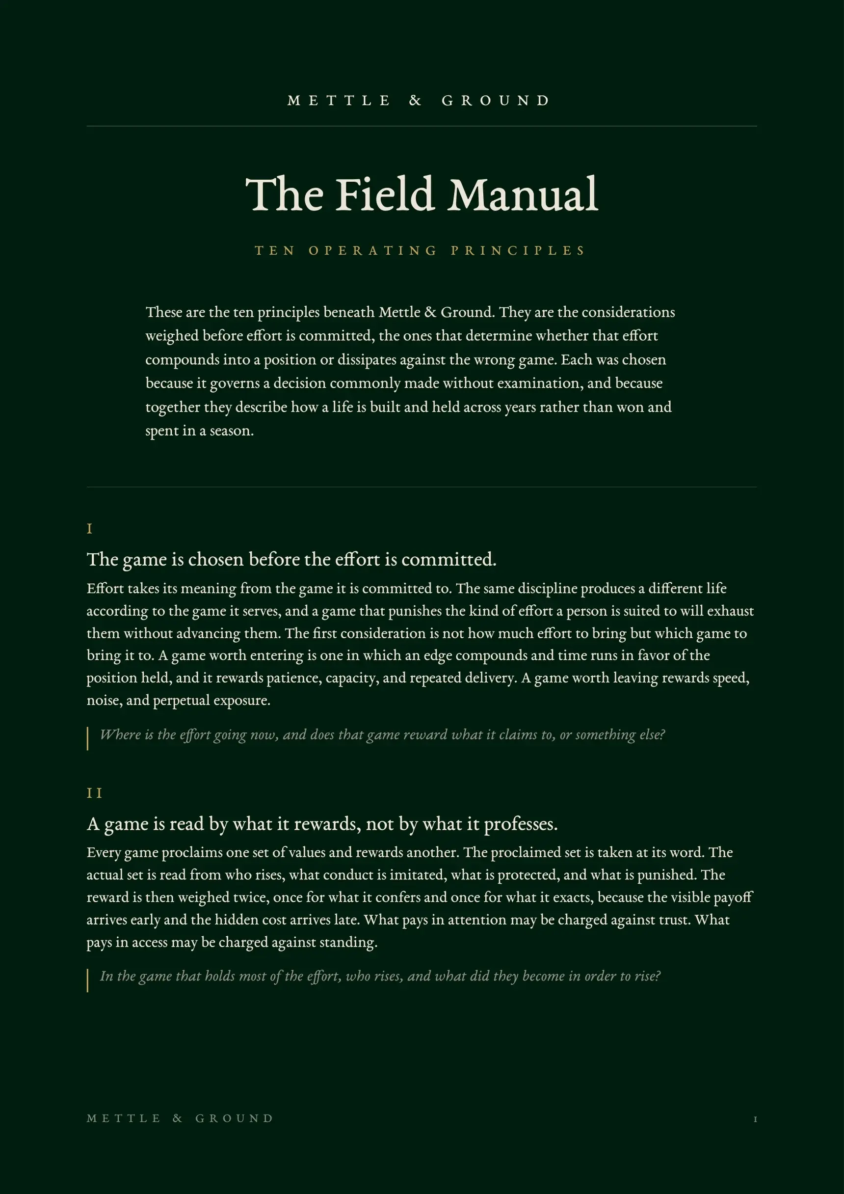 The Field Manual — preview